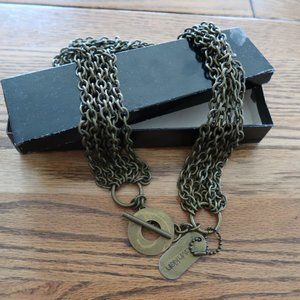 Calvin Klein Multiple Chain Link Brass-Toned Necklace (26 inches)